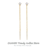925 Silver Drop Hanging Earrings Tassel Studs Stylish Jewelry Christmas Gift