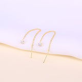 925 Silver Drop Hanging Earrings Tassel Studs Stylish Jewelry Christmas Gift