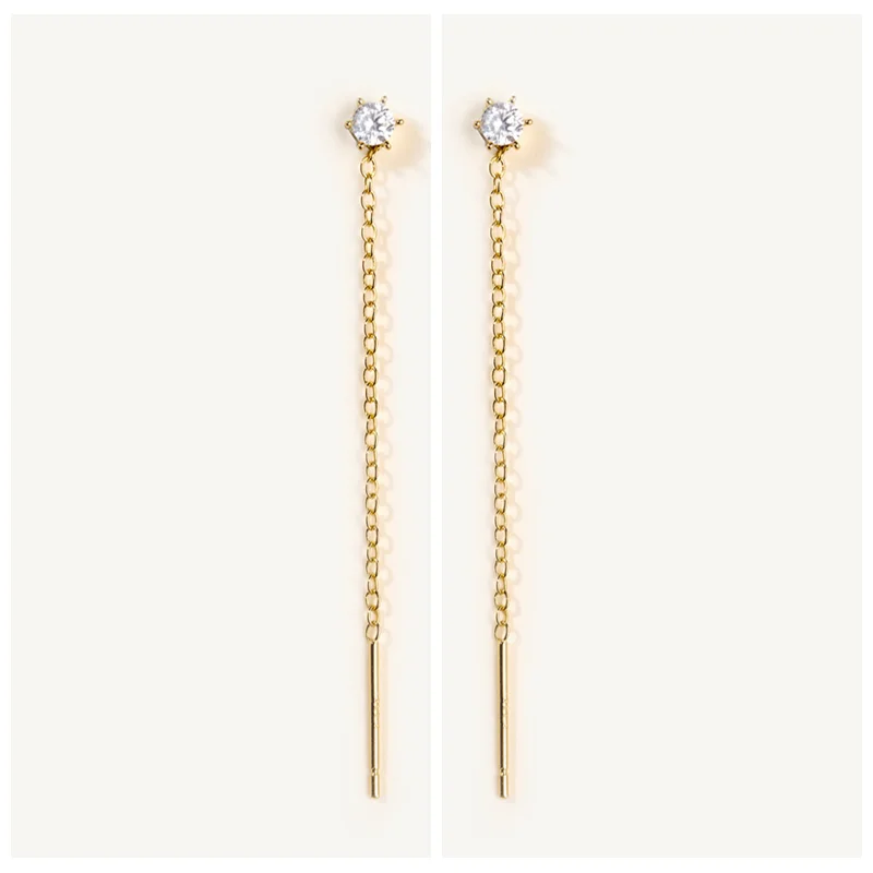 925 Silver Drop Hanging Earrings Tassel Studs Stylish Jewelry Christmas Gift