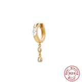 925 Sterling Silver Horse Eye Zircon Drop Earrings