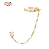 925 Silver Ear Cuff Tassel Piercing Stud Earring