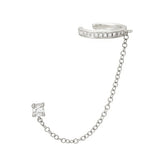 925 Silver Ear Cuff Tassel Piercing Stud Earring