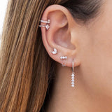 925 Silver Ear Cuff Earrings Women Lines Geometric Earcuff Clip Earring