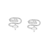 925 Silver Ear Cuff Earrings Women Lines Geometric Earcuff Clip Earring