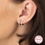 925 Silver Earcuffs Multi CZ Clips Earring Women Piercing