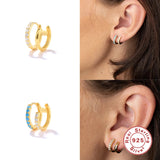 925 Silver Earcuffs Multi CZ Clips Earring Women Piercing
