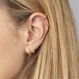 925 Silver Wave Twist Drop Earrings 18K Wedding Jewelry