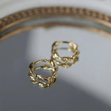 925 Silver Wave Twist Drop Earrings 18K Wedding Jewelry