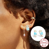 925 Sterling Silver Rainbow Ice Cream Stud Earrings for Girls