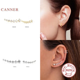 925 Silver Zircon Stud Earrings for Women 20/30mm Gold/Silver Jewelry