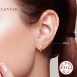 925 Silver Zircon Stud Earrings for Women 20/30mm Gold/Silver Jewelry