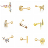 925 Silver Lightning Butterfly Eye Nail Ball Pin Stud Earrings