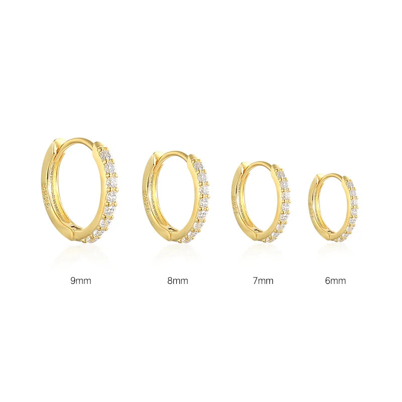 925 Silver Rose Hoop Earrings Ear Bone aros Tiny Nose Ring aretes Jewelry