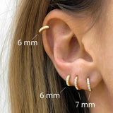 925 Silver Rose Hoop Earrings Ear Bone aros Tiny Nose Ring aretes Jewelry