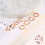 925 Silver Rose Hoop Earrings Ear Bone aros Tiny Nose Ring aretes Jewelry