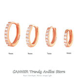 925 Silver Rose Hoop Earrings Ear Bone aros Tiny Nose Ring aretes Jewelry