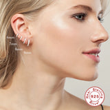 925 Silver Rose Hoop Earrings Ear Bone aros Tiny Nose Ring aretes Jewelry