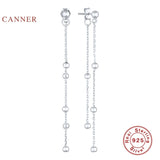 925 Silver Round Bead Ear Thread Earrings