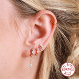 925 Silver Minimalist Zircon Earrings for Women