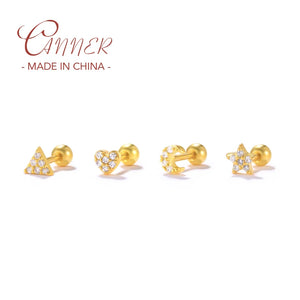 925 Silver Minimalist Zircon Earrings for Women