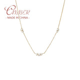 925 Silver Clear Zircon Inlaid Pendant Necklace for Women