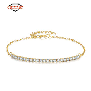 925 Silver Inlaid Charm Bracelet Women Jewelry
