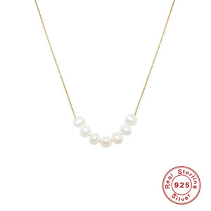 925 Silver Pearl Choker Necklace Women Wedding Jewelry