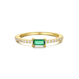 925 Silver Engagement Rings Rectangular Zircon Finger Ring For Lovers' Wedding