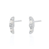 925 Silver Pearls Small Cartilage Earrings Studs 1 pair