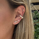 925 Silver Pearls Small Cartilage Earrings Studs 1 pair