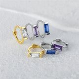 925 Silver Zircon Hoop Earrings Wedding Party Gift Jewelry