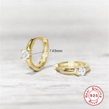 925 Silver Zircon Hoop Earrings Wedding Party Gift Jewelry