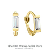 925 Silver Zircon Hoop Earrings Wedding Party Gift Jewelry