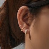 925 Silver Eye Moon Zircon Stud Earrings Set for Women Wedding Party Gift