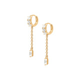 925 Silver CZ Women Drop Earrings Geometric Huggie Earings Jewelry