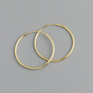 925 Silver Circle Hoop Earrings Charming Party Jewelry