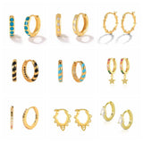 925 Silver Crystal Zirconia Small Hoop Earrings Cartilage Piercing Jewelry