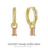 925 Silver Geometric Hoop Earrings for Women Year Party Jewelry
