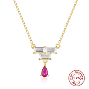 925 Silver Square Diamond Pendant Necklace for Women