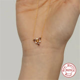 925 Silver Square Diamond Pendant Necklace for Women