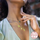 925 Silver Embossed Eight-Pointed Star Long Necklace