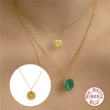 925 Silver Embossed Eight-Pointed Star Long Necklace