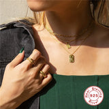 925 Silver Embossed Eight-Pointed Star Long Necklace