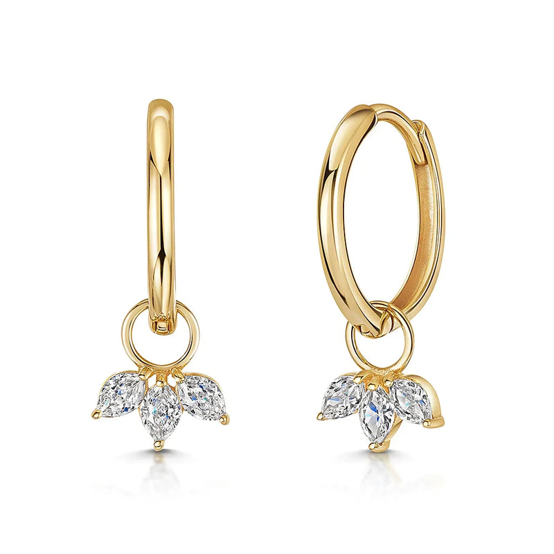 925 Sterling Silver CZ Hoop Earrings