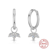 925 Sterling Silver CZ Hoop Earrings