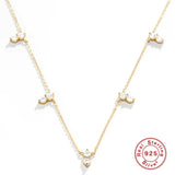 925 Silver Zircon Charm Choker Necklace Pendant Jewelry