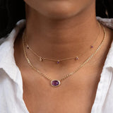 925 Silver Purple Zircon Necklace Women's Choker Chain Fine Jewelry