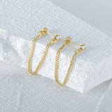 925 Silver Zirconia Tassel Chain Earrings for Women