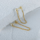 925 Silver Zirconia Tassel Chain Earrings for Women