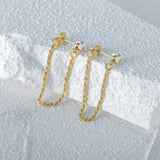 925 Silver Zirconia Tassel Chain Earrings for Women